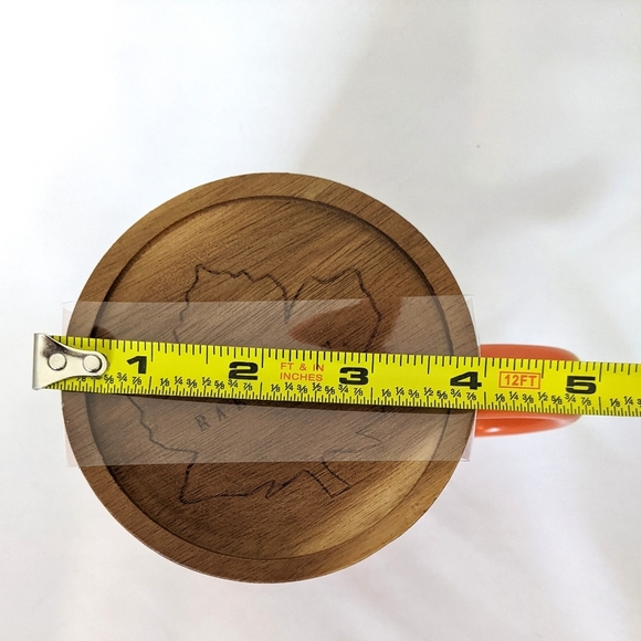 Rae Dunn Pumpkin Spice Orange Mug with Wooden Topper - Picture 5 of 7